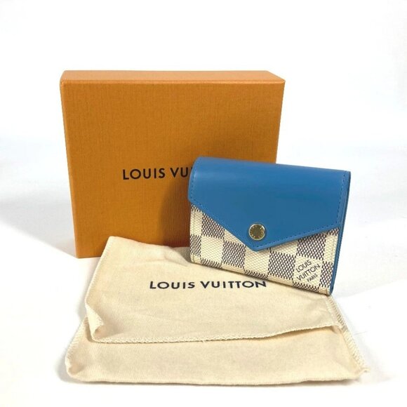 LOUIS VUITTON N60219 Damier Azur Portefeuille-Zoe Compact wallet Trifold wallet - Picture 1 of 16